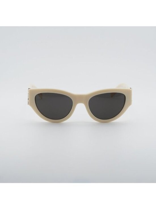 Saint Laurent SL M94 012 Sunglasses Shiny Ivory Cat Eye Frame, Grey Lenses main image 4